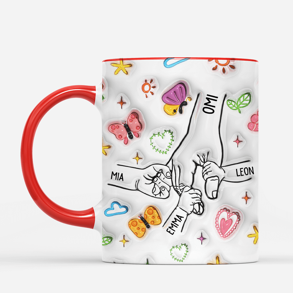 4058MGE2 3d druck effekt mama kinder schmetterlinge mama tasse personalisiert_ 4058MKN5A