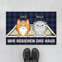 4061DGE1 wir regieren das haus personalisierte fussmatte katze 4061DKQ0D