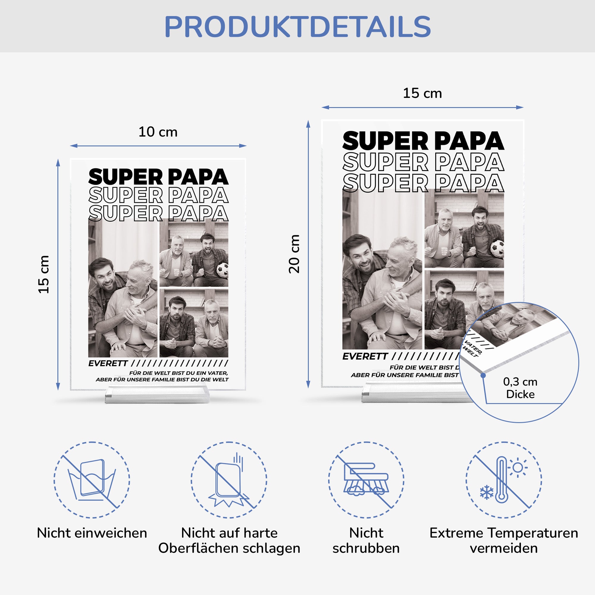 4065RGE4 bester papa personalisierte acryl plakette papa mit foto 4065RTM5B