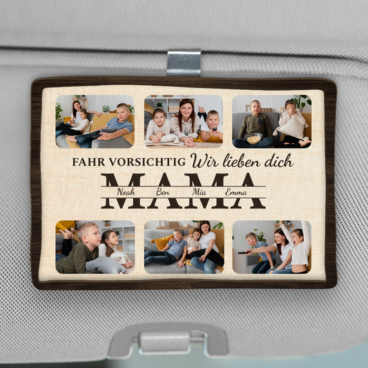 4108GGE1 fahr vorsichtig mama personalisierter auto visier clip fur mamas mit foto 4108GKN5A