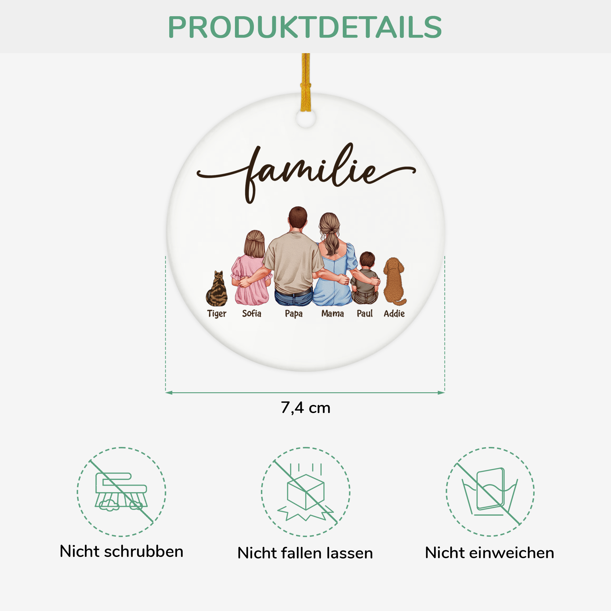 4130OGE3 familie mit hund katze personalisierte keramik ornamente familie_ 4130O6T5I