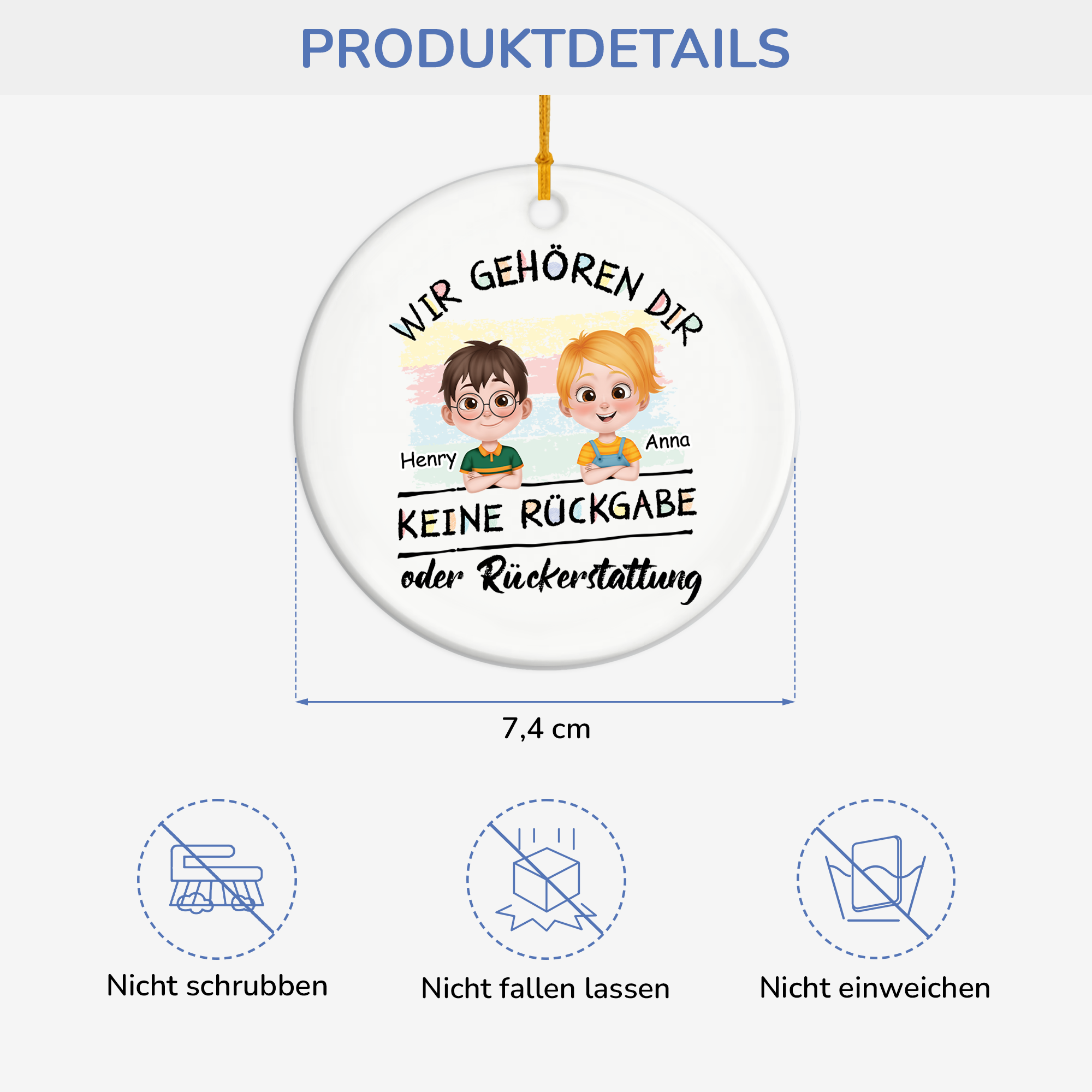 4143OGE3 keine ruckgabe oder ruckerstattung personalisierte keramik ornamente_ papa lustig 4143O8H0B