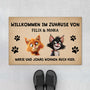 4145DGE1 willkommen bei  wohnen auch hier fussmatte personalisiert katze_ 4145D8I5D