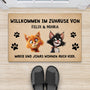 4145DGE2 willkommen bei  wohnen auch hier fussmatte personalisiert katze_ 4145D8I5D