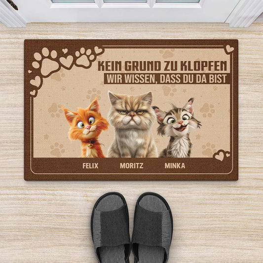 4153DGE2 kein grund zu klopfen wir wissen dass du da bist lustige fussmatte hunde personalisiert_ 4153D5T5C_55880b2e 4983 4bd6 8bfd c1adf6bd4e40