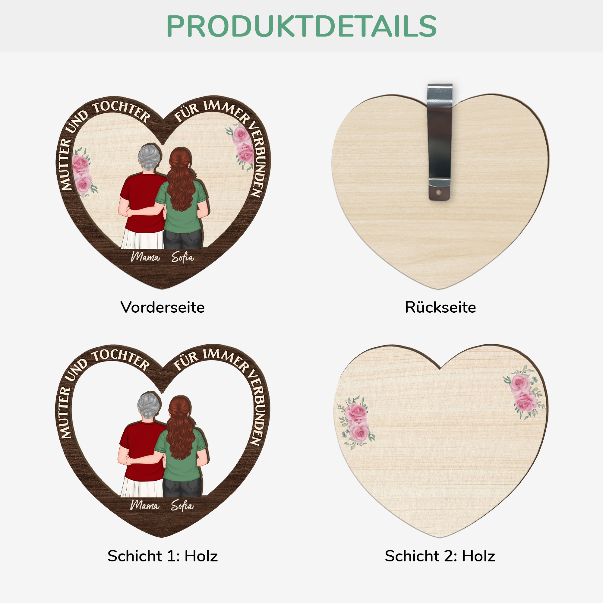 4157GGE3 mutter und tochter fur immer verbunden personalisierter auto visier clip mama 4157G3T0A