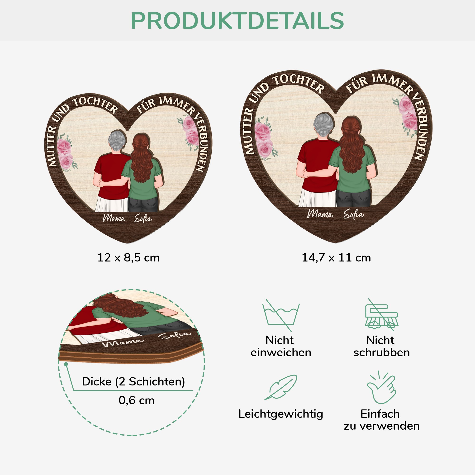 4157GGE4 mutter und tochter fur immer verbunden personalisierter auto visier clip mama 4157G3T0A