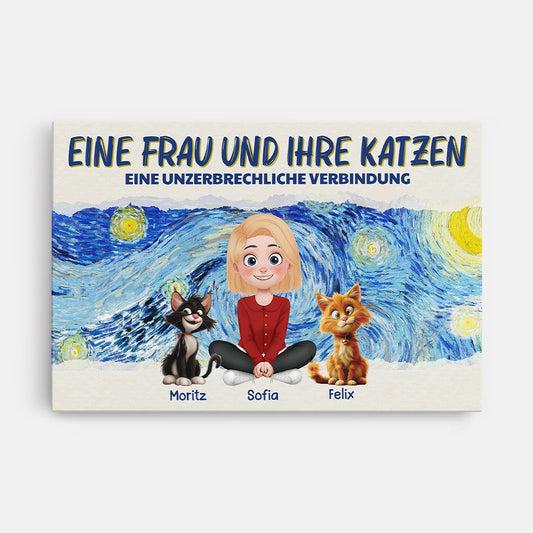 4180CGE1 ein madchen und ihre katzen cartoon personalisierte katze leinwand_ 4180CTK5D_cc3a244b 3248 42ec 8f4c 45ce67b7b3fd