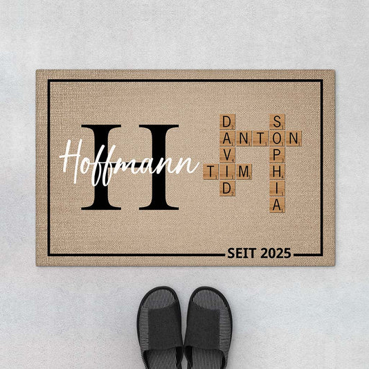 4188DGE1 namen kreuzwortratsel fussmatte personalisiert familie_ 4188D9T5