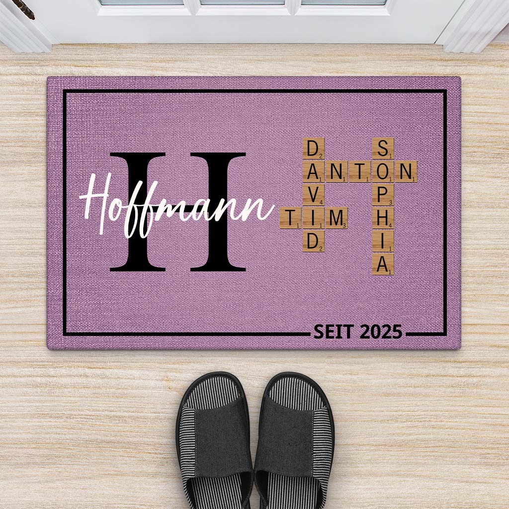 4188DGE2 namen kreuzwortratsel fussmatte personalisiert familie_ 4188D9T5