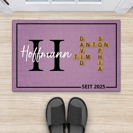 4188DGE2 namen kreuzwortratsel fussmatte personalisiert familie_ 4188D9T5