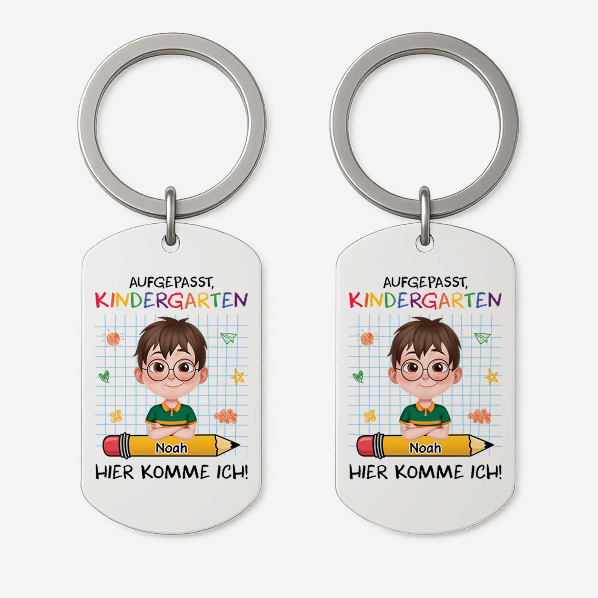 4194JGE1 achtung ich komme aluminium schlusselanhanger personalisiert_ kinder einschulung 4194JKT0K