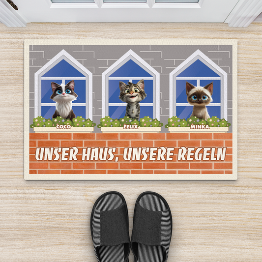 4198DGE2 hoffentlich gefallen dir die katzen cartoon fussmatte katzen personalisiert 4198DKH5D