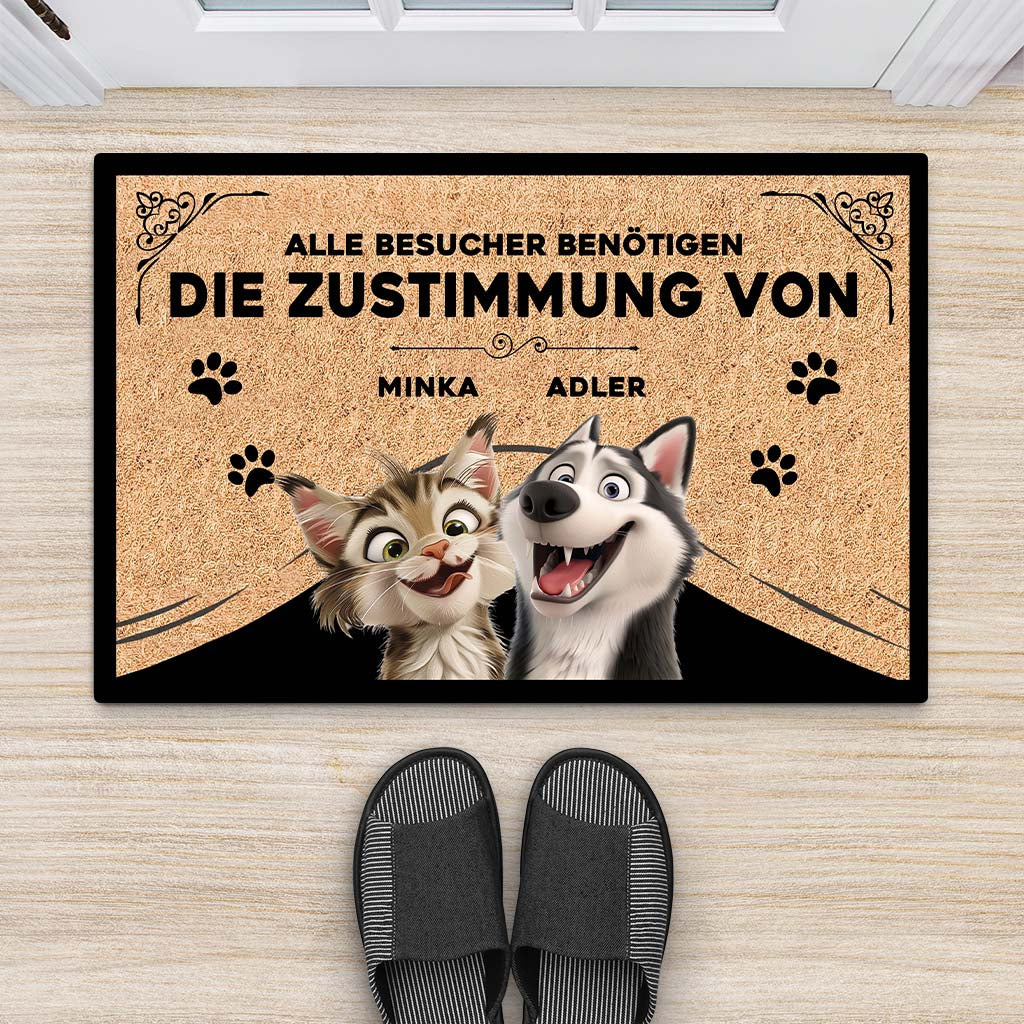 4199DGE2 gaste nur mit zustimmung der hunde fussmatte hund personalisieren_ 4199D_4a166d5e bf6c 477f 977f fc17ae0fd1aa