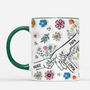 4209MGE2 3d druck effekt mama und kinder bunte blumen personalisierte tasse mama 4209M3N5A