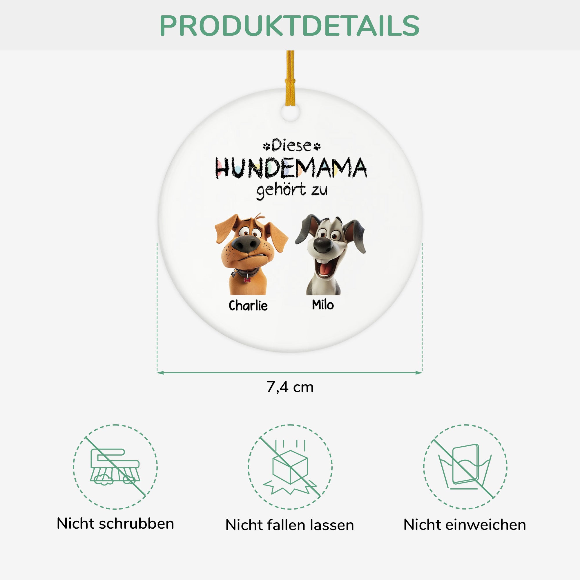 4222OGE3 diese hundemama gehort zu buntstifte personalisierter weihnachtsschmuck_ keramik 4222O8Q5C