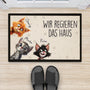 4223DGE2 wir regieren das haus katzen cartoon fussmatte katzen personalisiert 4223D8T5D