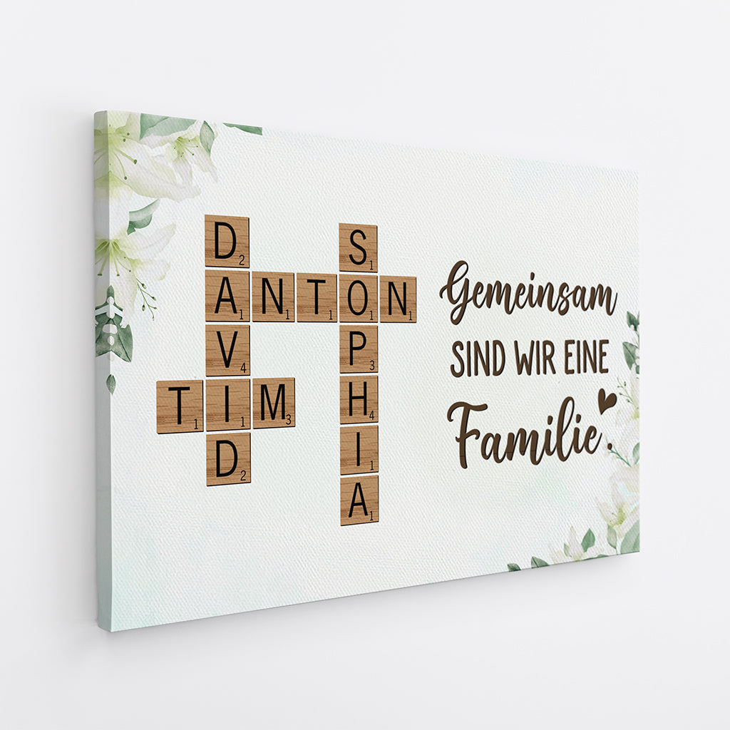 4227CGE2 gemeinsam sind wir eine familie personalisierte leinwand fur die familie 4227c8i5i