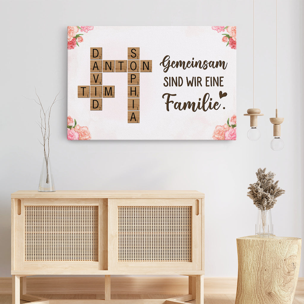 4227CGE3 gemeinsam sind wir eine familie personalisierte leinwand fur die familie 4227c8i5i