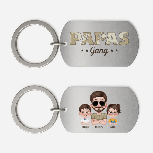 4231JGE1 papas gang armeemuster aluminium schlusselanhanger papa personalisiert_ 4231J