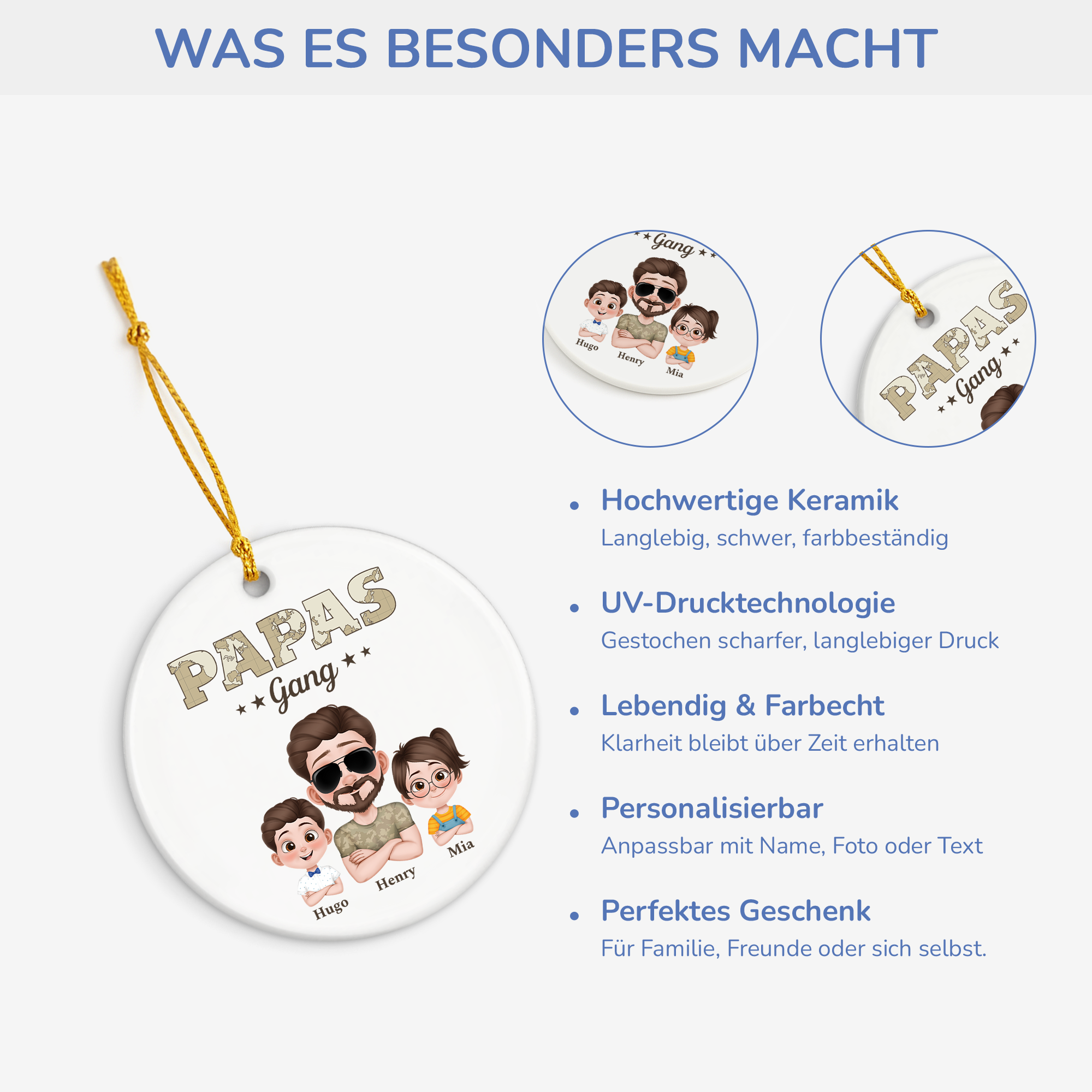 4231OGE4 papas gang armeemuster personalisierte keramik ornamente papa 4231O