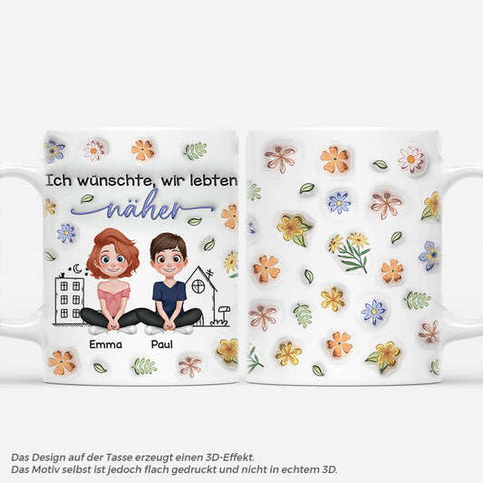 4232MGE1 3d druck effekt ich wunschte du wurdest nebenan wohnen cartoon personalisierte tasse fur beste freunde 4232M