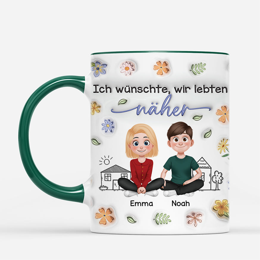4232MGE2 3d druck effekt ich wunschte du wurdest nebenan wohnen cartoon personalisierte tasse fur beste freunde 4232M