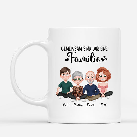 4236MGE1 gemeinsam sind wir eine familie cartoon personalisierte tasse familie 4236M3M0I