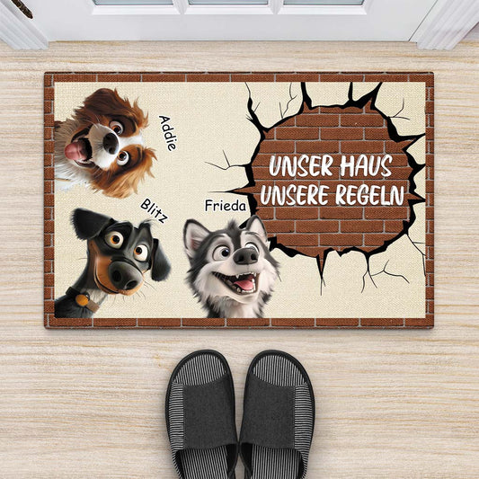 4264DGE2 wir regieren das haus hunde cartoon fussmatte hund personalisieren_ 4264DTD5C