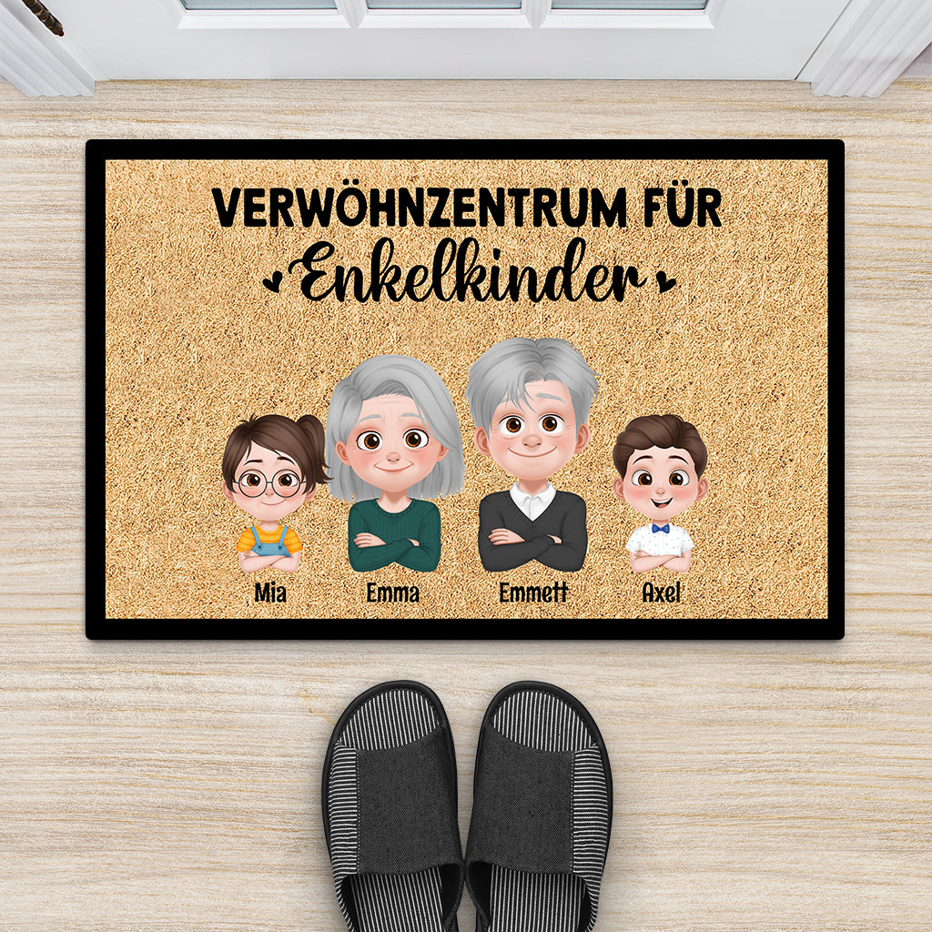 4268DGE2 hier werden die enkel verwohnt personalisierte fussmatte familie_ 4268DTQ0A
