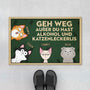 4271DGE1 lustiger spruch uber alkohol und katzenleckerlis personalisierte fussmatte katze 4271DTN8D