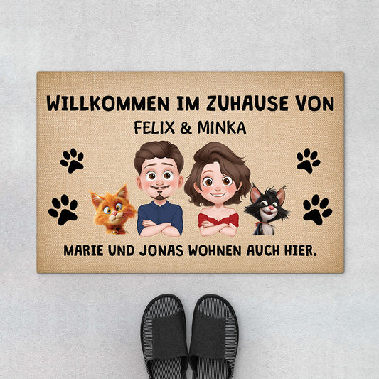 4275DGE1 willkommen bei personalisierte fussmatte katze 4275D8I0D