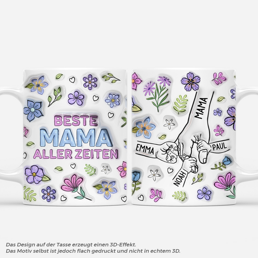 4276MGE1 3d druck effekt beste mama aller zeiten hand in hand personalisierte tasse mama_ 4276MKH5A