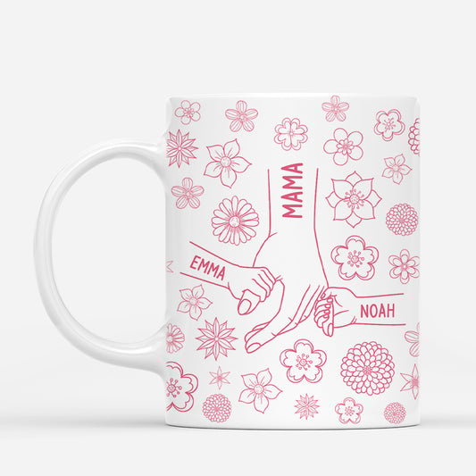 4286MGE1 mama und kinder pinke blume personalisierte tasse mama_ 4286MKM3A