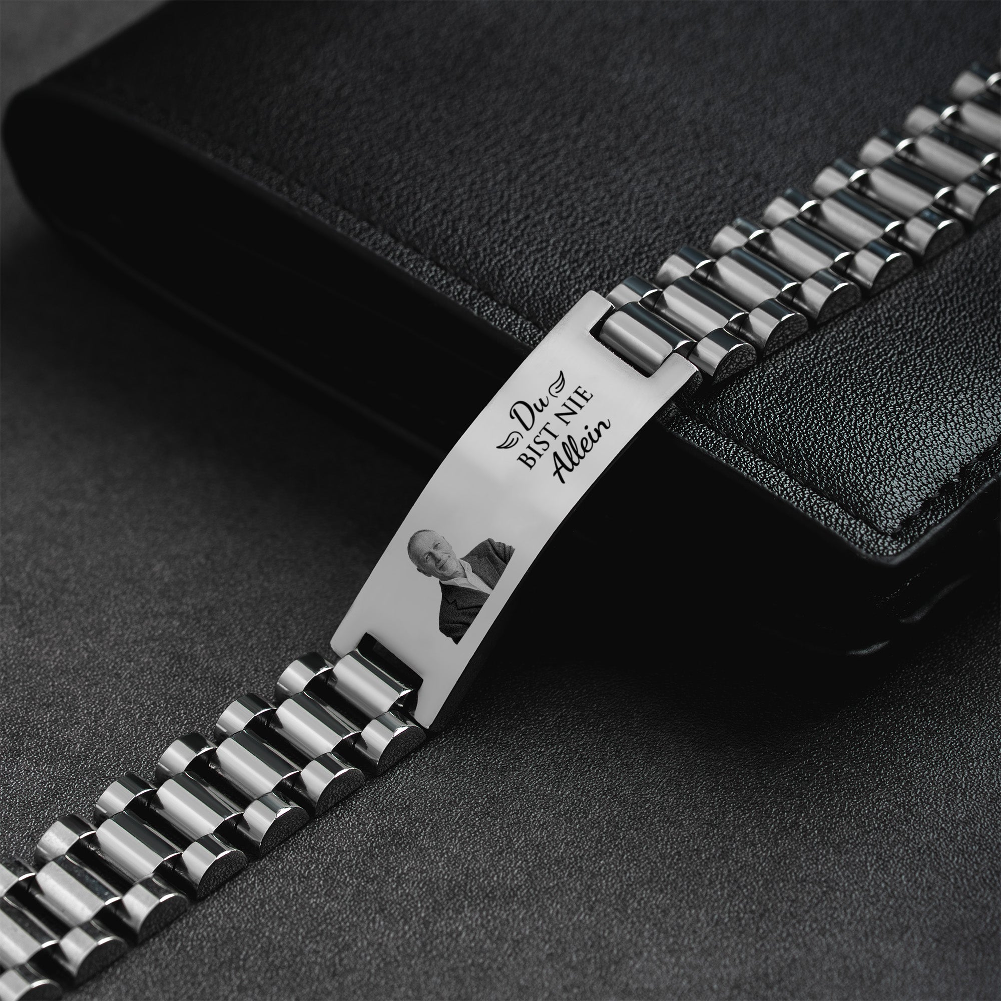 4289JGE2 du bist nie allein uhrenband personalisierte trauergeschenke  armband mit foto papa mama 4289jtq5a