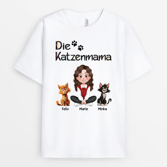4298AGE1 diese katzenmama cartoon katzen t shirt personalisiert 4298A3L0D