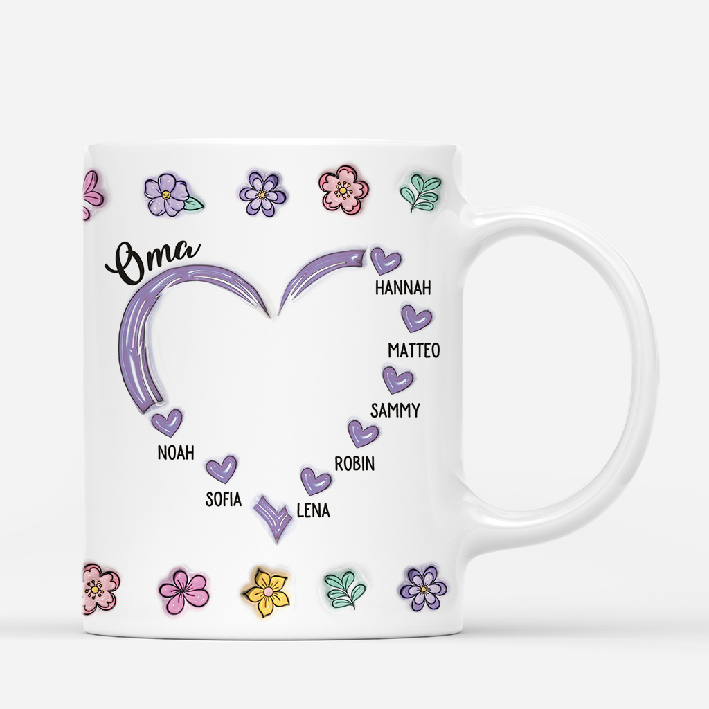 4304MGE3 3d druck effekt herzen blumen oma mama tasse personalisiert_ 4304M