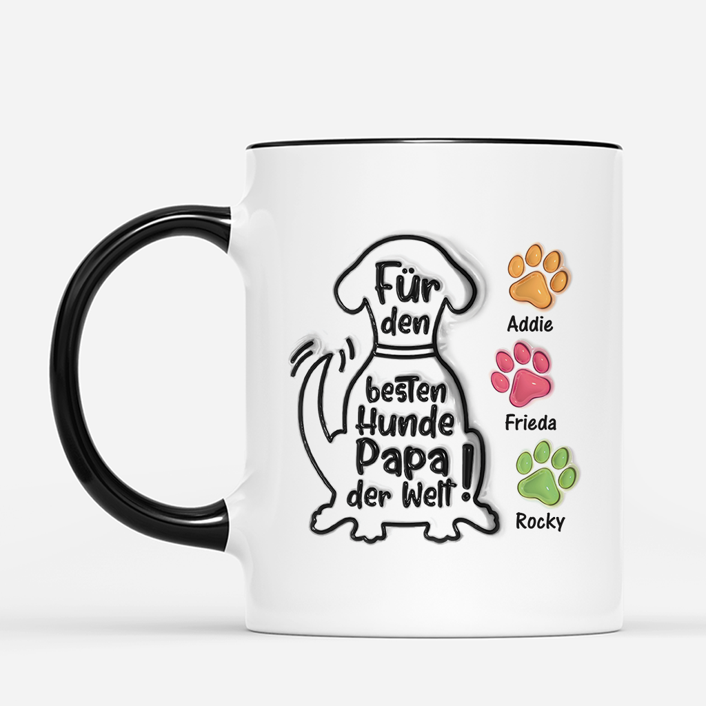 4313MGE2 3d druck effekt fur die beste hundemama der welt personalisierte tassen hund_ 4313M