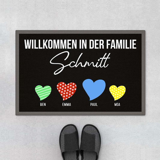 4317DGE1 herzlich willkommen in der familie personalisierte fussmatte familie_ 4317DTM5I
