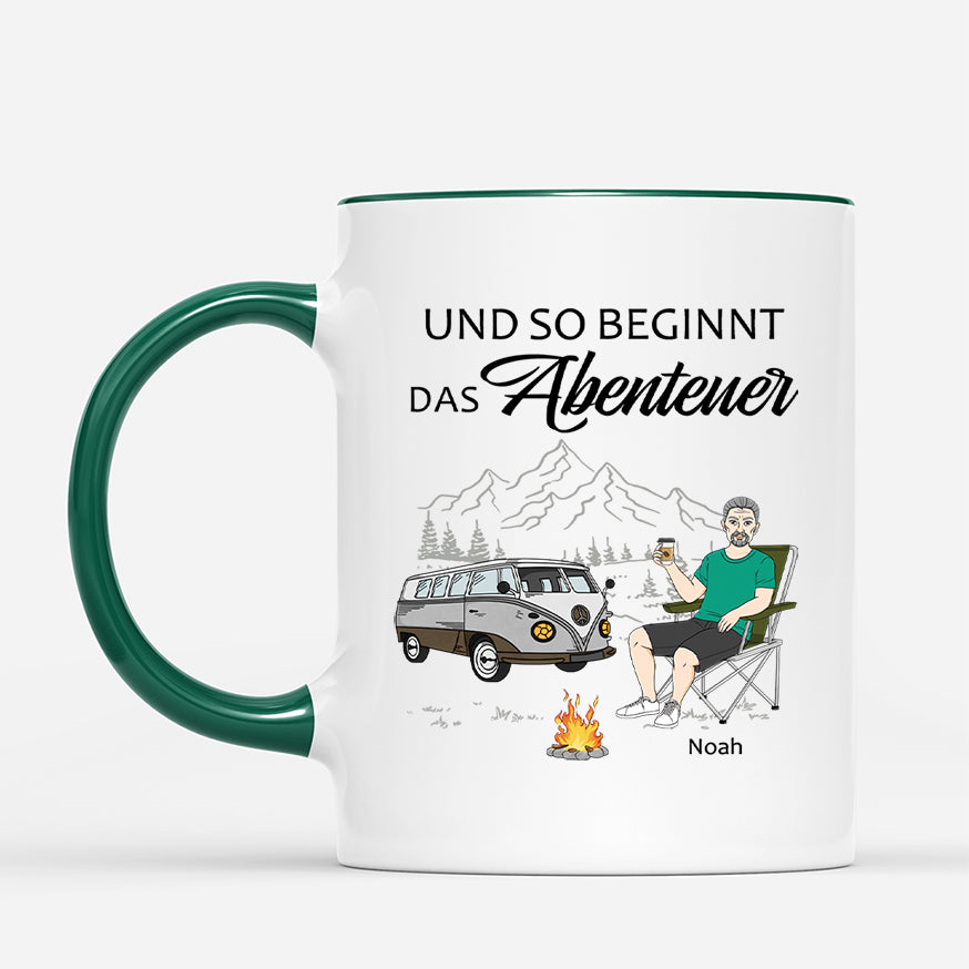 4337MGE2 und so beginnt das abenteuer personalisierte tasse frauen_ camping 4337M8Q8A