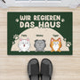 4340DGE2 ich regiere das haus lustige fussmatte personalisiert katze_ 4340D
