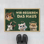 4344DGE1 ich regiere das haus cartoon lustige fussmatte personalisiert katze_ 4344DTT5D