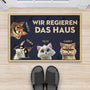 4344DGE2 ich regiere das haus cartoon lustige fussmatte personalisiert katze_ 4344DTT5D