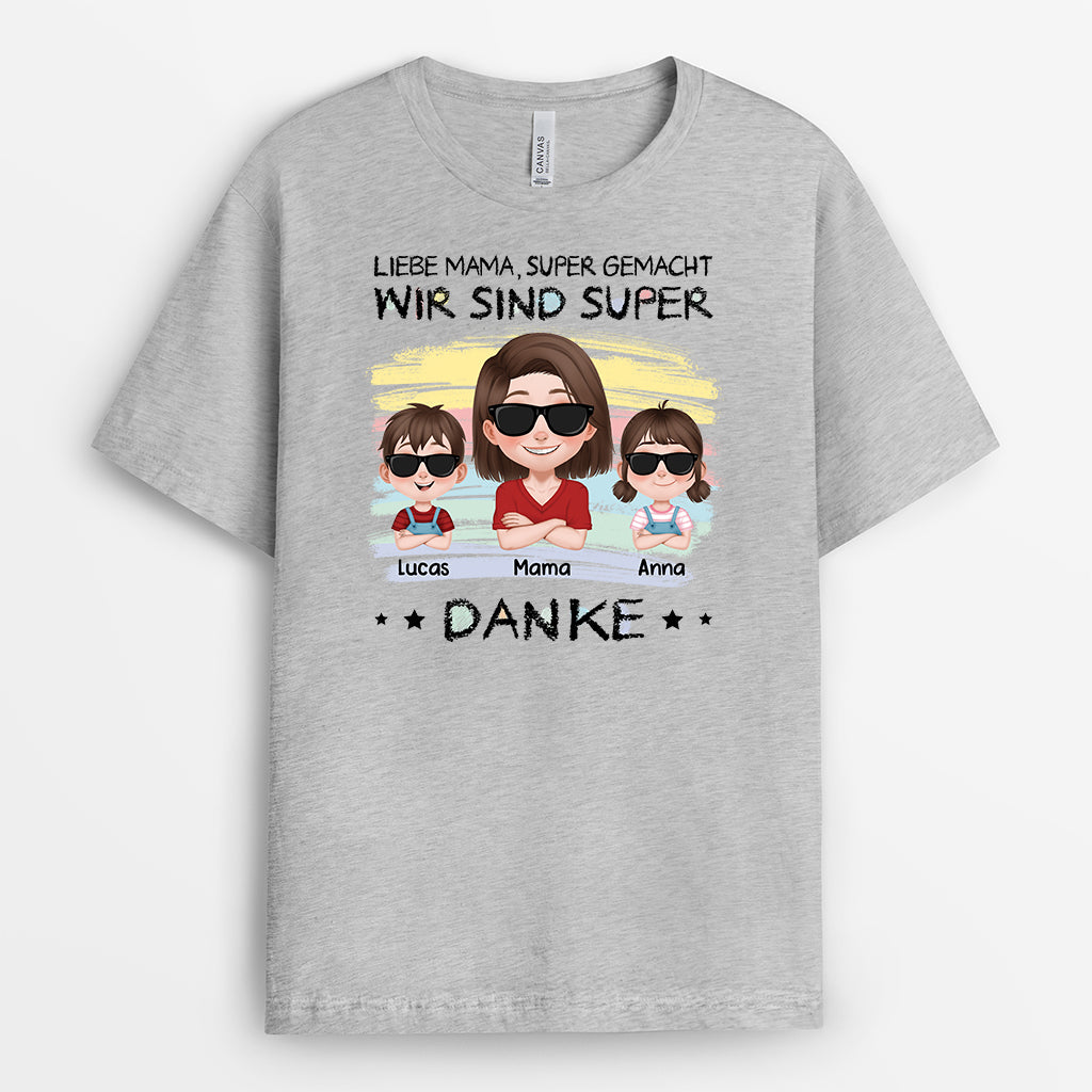 4349AGE2 papa gut gemacht wir sind grossartig cartoon buntstift t shirt papa personalisiert_ 4349AKH0B