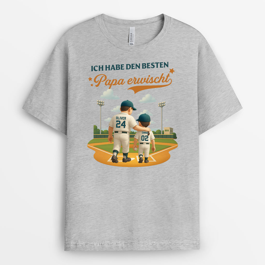 4370AGE2 ich habe den besten opa papa erwischt baseball personalisierte t shirts herren lustig 4370A5T3B