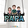 4374UGE1 papa und kinder cartoon sonnenfanger personalisiert fur papas 4374U6MNB