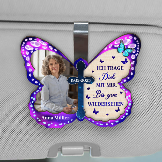 4376GGE1 ich trage dich mit mir bis zum wiedersehen personalisierter auto visier clip zur erinnerung mit foto 4376G3TMA