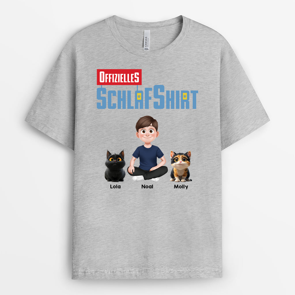 4379AGE2 offizielles schlafshirt t shirt katze personalisiert 4379AKK0D