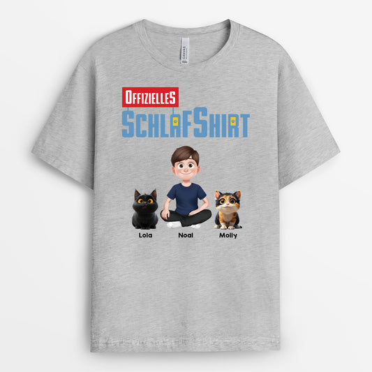 4379AGE2 offizielles schlafshirt t shirt katze personalisiert 4379AKK0D