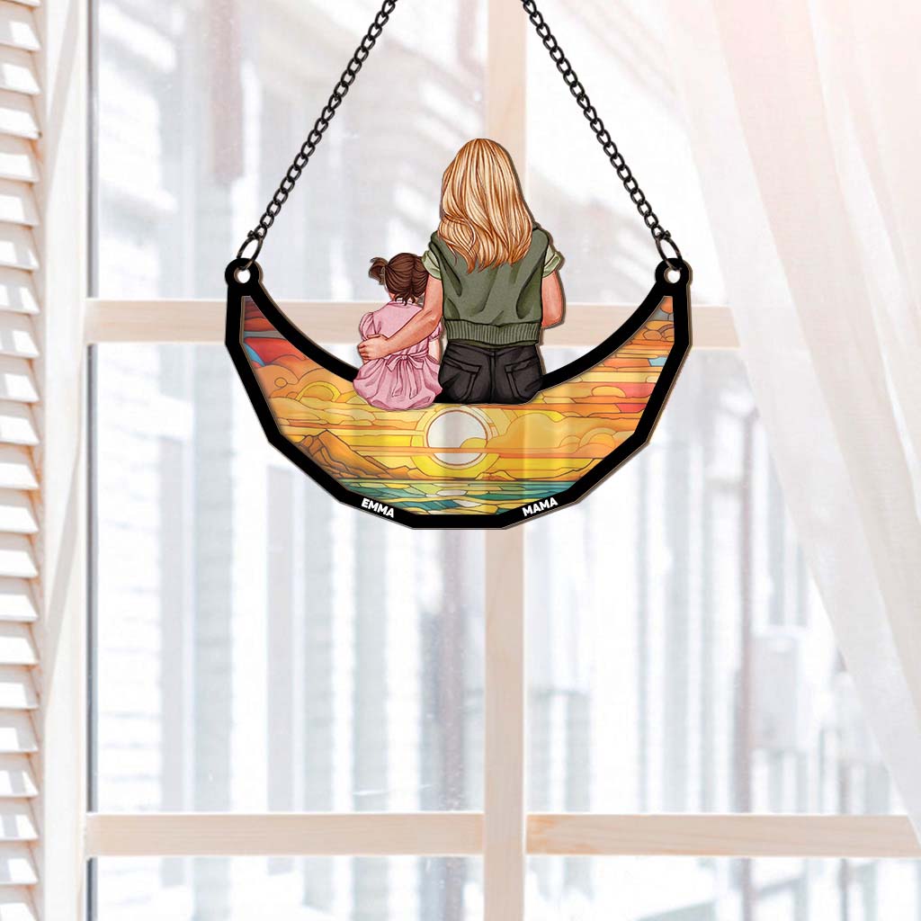 hängematte personalisiert Mama Und Kinder Mit Dem Rücken Zugewandt - Personalisiertes Geschenk